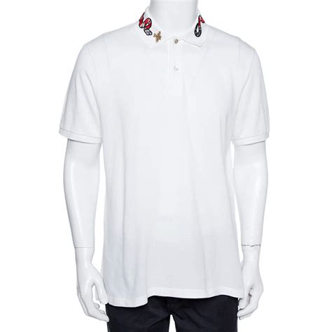 white gucci snake shirt|Gucci polo shirt snake collar.